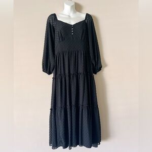 J. Crew Tiered Midi Dress in Black AG545 • 8